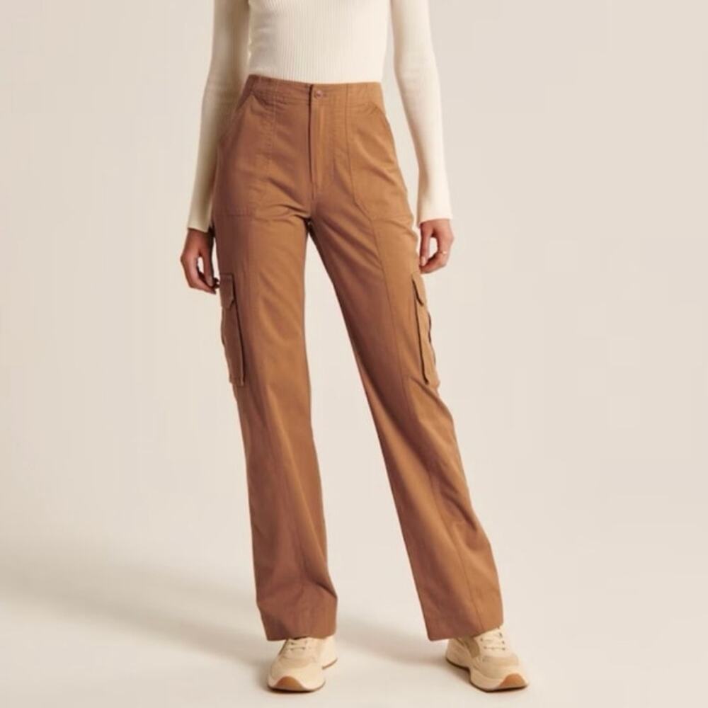 Abercrombie & Fitch High Rise Relaxed Cargo Pant Brown Size 25